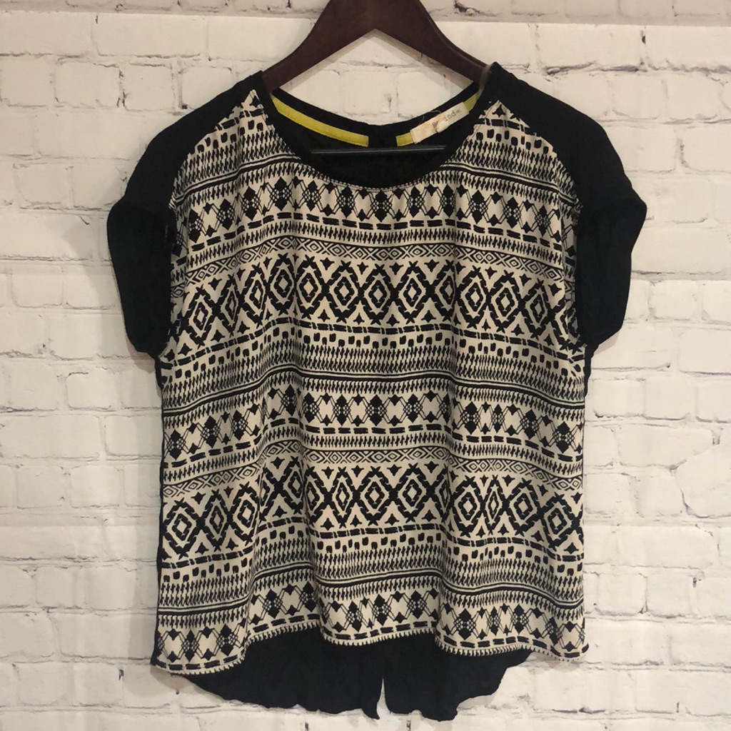 Rewind Back Button Down Top